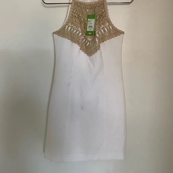green emerald velvet dress Lilly Pulitzer White Sleeveless Dress Size 8